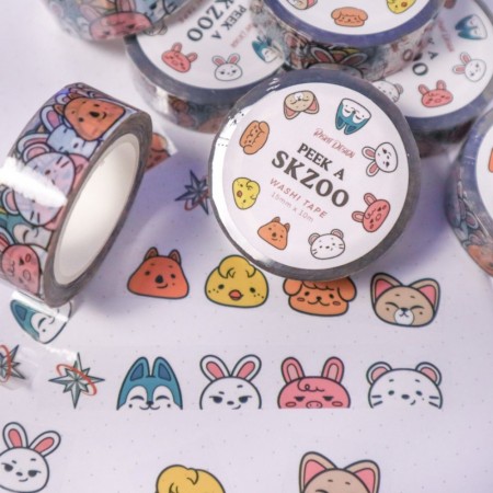 [Riskit Designs] Stray Kids Peek-A-Skzoo Clear Decorative Tape